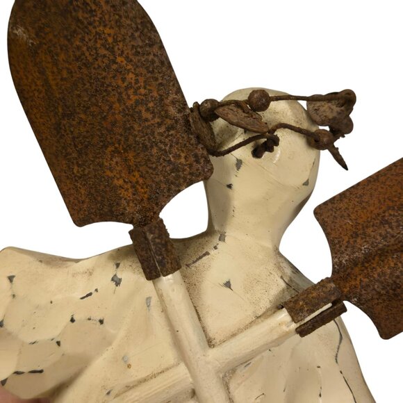 Angel Figurine Garden Shovel Wings Flowers Gardener 7 Inch P Caldwell - Picture 12 of 16